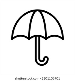 Umbrella outline icon. Rain protection simple line vector icon. Symbol, vector illustration.