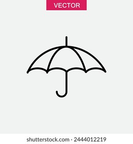 Umbrella outline icon. Rain protection sign flat illustration on white background..eps