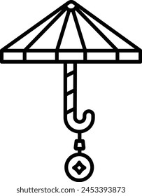 Umbrella outline icon vector illustration