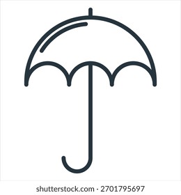 Ilustración vectorial de icono de contorno de paraguas