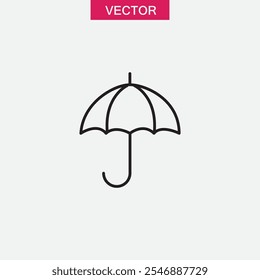 Umbrella outline icon. vector Rain protection simple linear illustration for web and app..eps