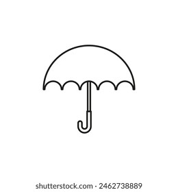 Regenschirm in Umriss- und Linienstil. Vektorillustration auf weißem Hintergrund.