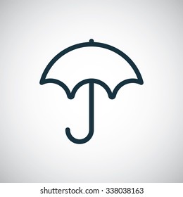 umbrella outline, thin, flat, digital icon for web and mobile
