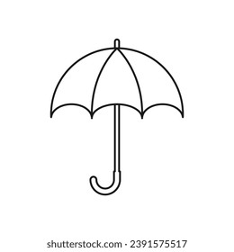 Umbrella outline vector icon. Protection concept. Linear style symbol.
