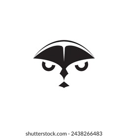 umbrella owl logo icon design minimalist.