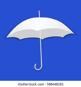 Umbrella from paper on a blue background. Vector illustration