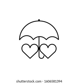 umbrella, parasol line icon. Elements of valentines day illustration icons. Signs, symbols can be used for web, logo, mobile app, UI, UX