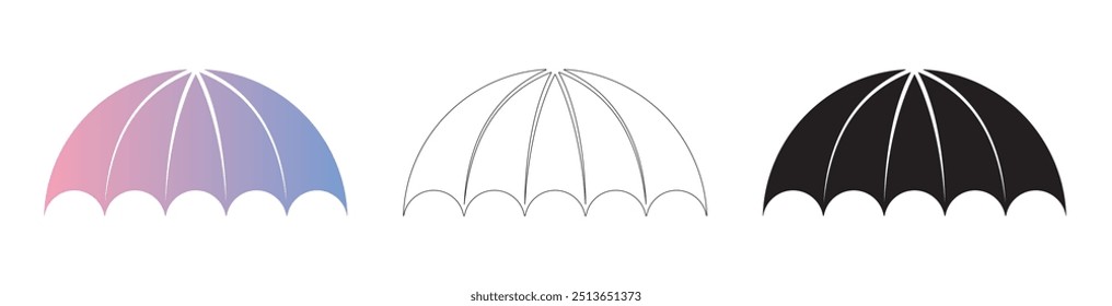 Umbrella. Parasol. Logo. Rain. Bad weather. Illustration