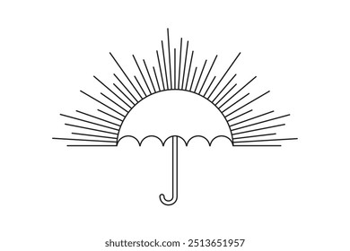 Guarda-chuva. Parasol. Logotipo. Chuva. Mau tempo. Ilustração