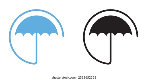 Paraguas. Sombrilla. Logotipo. Lluvia. Mal Clima. Ilustración