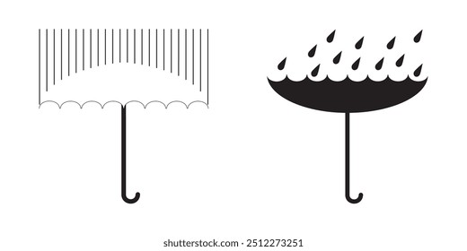 Paraguas. Sombrilla. Lluvia. Mal Clima. Ilustración