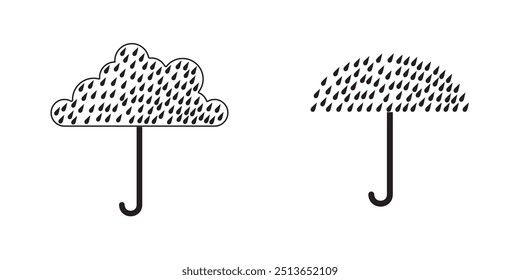 Umbrella. Parasol. Rain. Bad weather. Illustration
