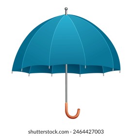 Umbrella. Parasol side view. Hand-held rain, sun or windbreak protection. Vector illustration isolated on white background