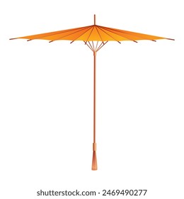Umbrella. Parasol side view. Hand-held rain, sun or windbreak protection. Vector illustration isolated on white background