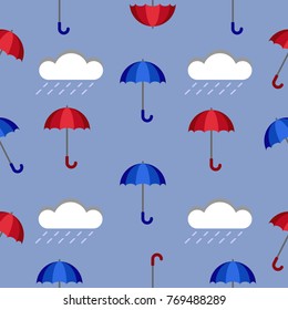 Umbrella pattern. Bad weather concept. Clouds