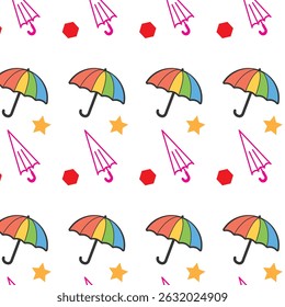 umbrella pattern design for notebook, dress, wallpaper, vector illustration. 