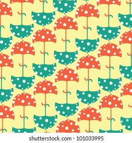 Umbrella pattern red and aquamarine color