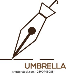 Umbrella pen nib combination logo.
