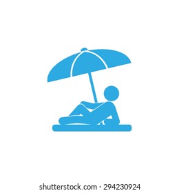 umbrella person beach