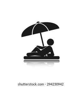 umbrella person beach