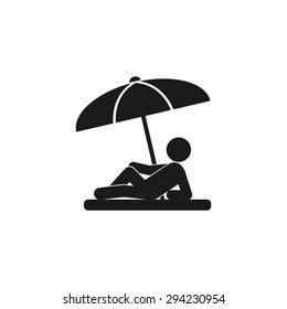 umbrella person beach
