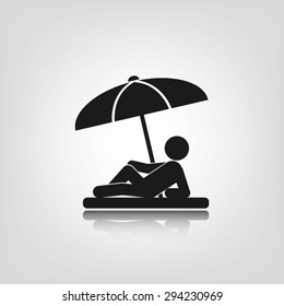 umbrella person beach