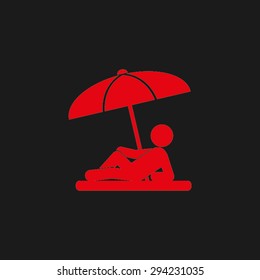 umbrella person beach
