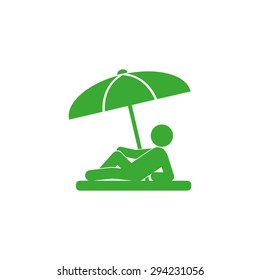 umbrella person beach