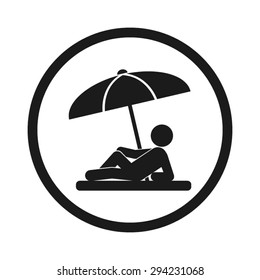 umbrella person beach