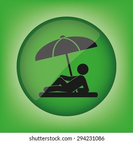 umbrella person beach
