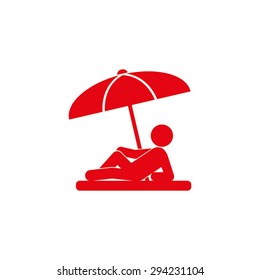 umbrella person beach