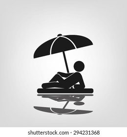 umbrella person beach