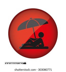 umbrella person beach