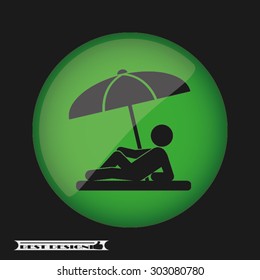 umbrella person beach