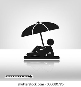 umbrella person beach