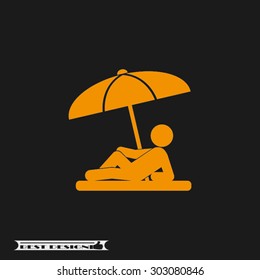 umbrella person beach