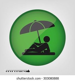 umbrella person beach