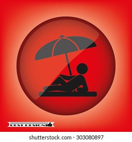 umbrella person beach