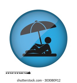 umbrella person beach