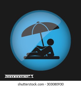umbrella person beach