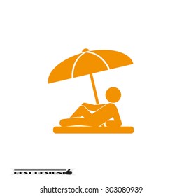umbrella person beach