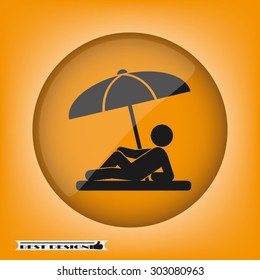 umbrella person beach