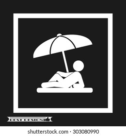 umbrella person beach