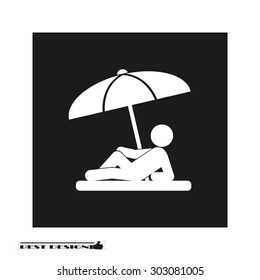 umbrella person beach