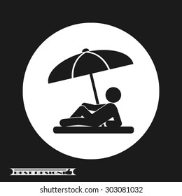 umbrella person beach
