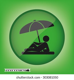 umbrella person beach