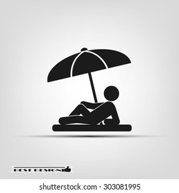 umbrella person beach