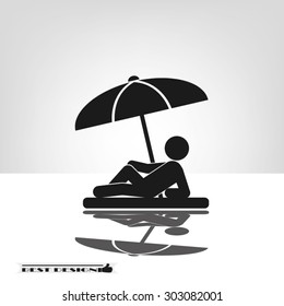 umbrella person beach