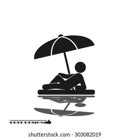 umbrella person beach