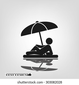 umbrella person beach